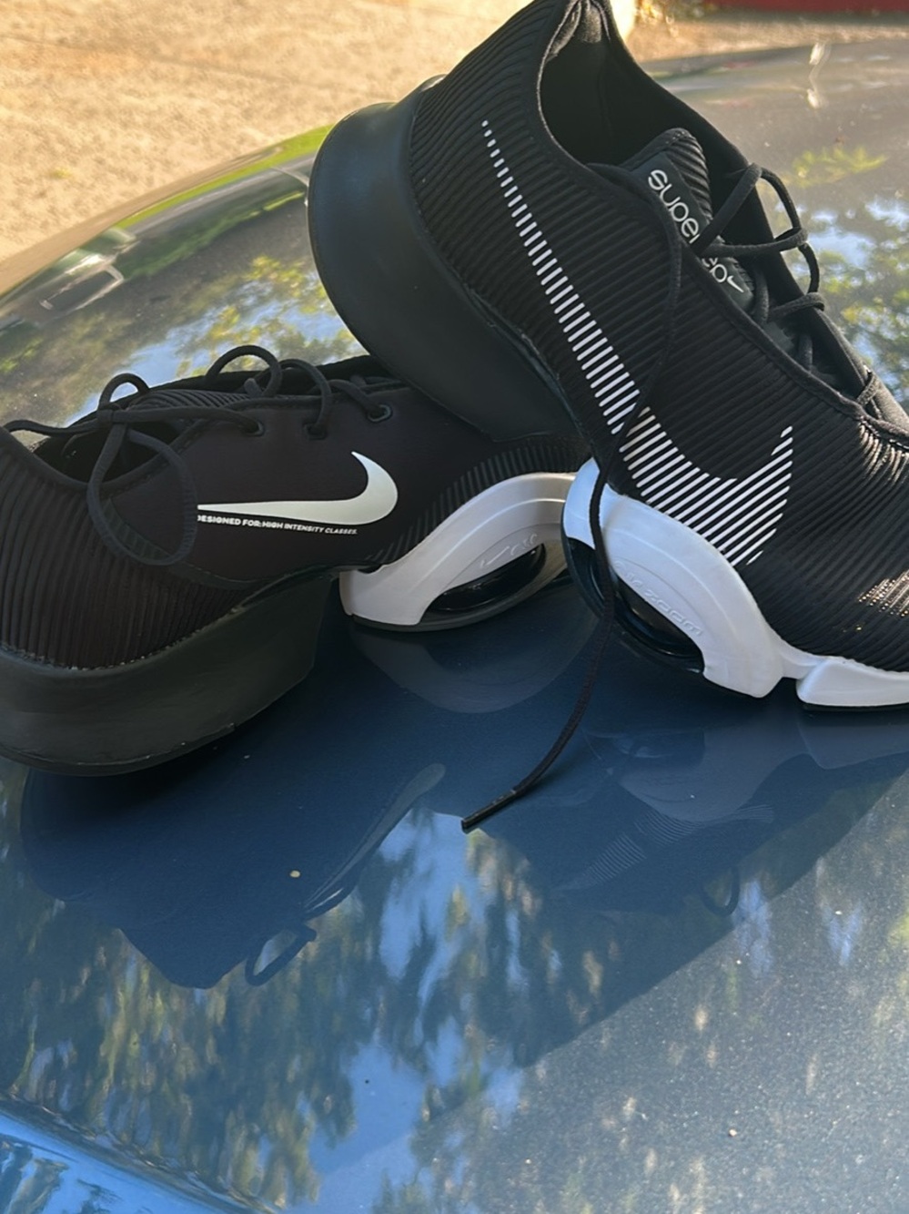 Nike Black and White Men's Slip-On Athletic Sneakers